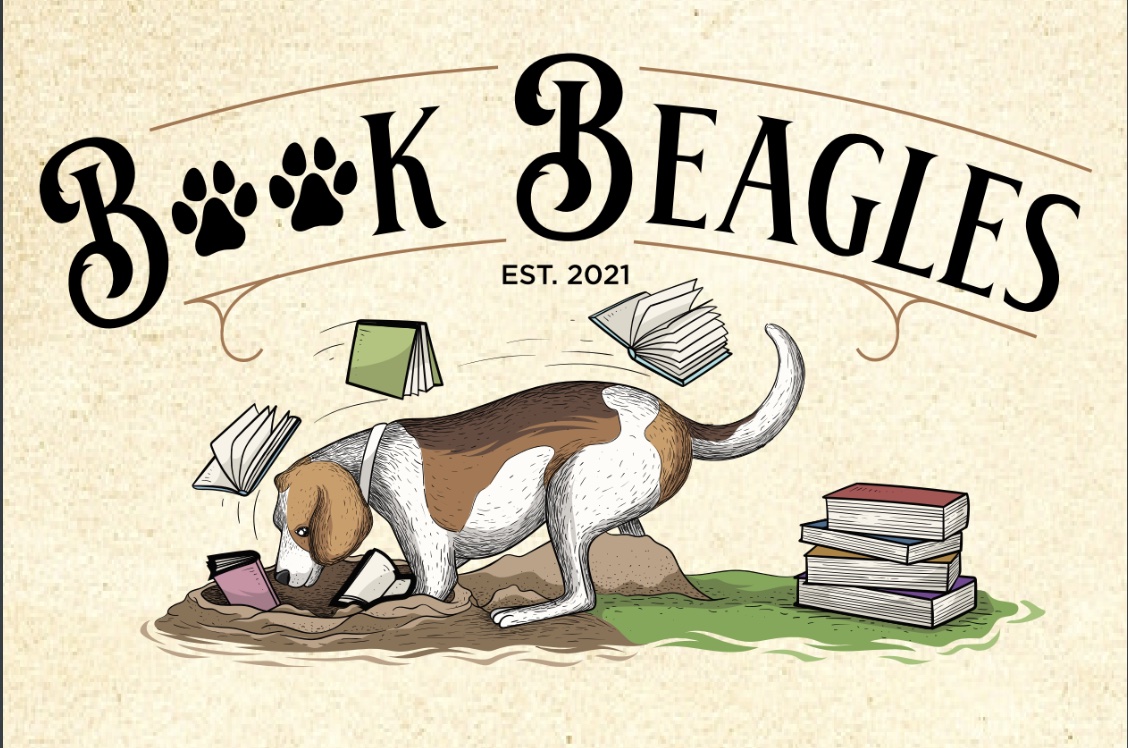 Book Beagles logo: an illustrated beagle digging up books from the dirt, beneath a hand-lettered "Book Beagles, Est. 2021" banner